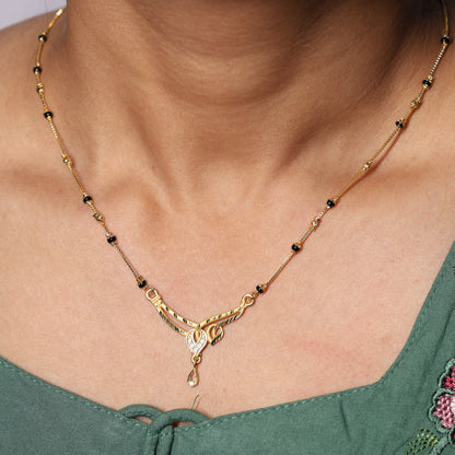 Sculpted Leaf Mangalsutra