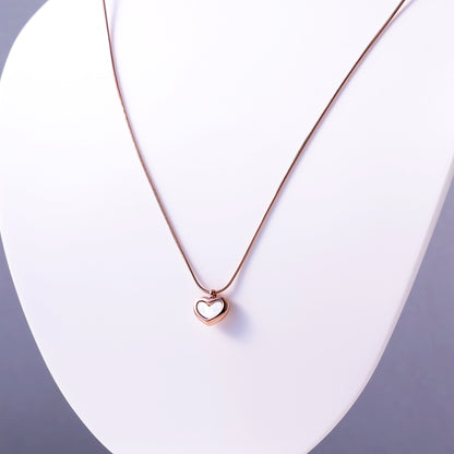 Elegant Rose Gold Heart Charm Necklace