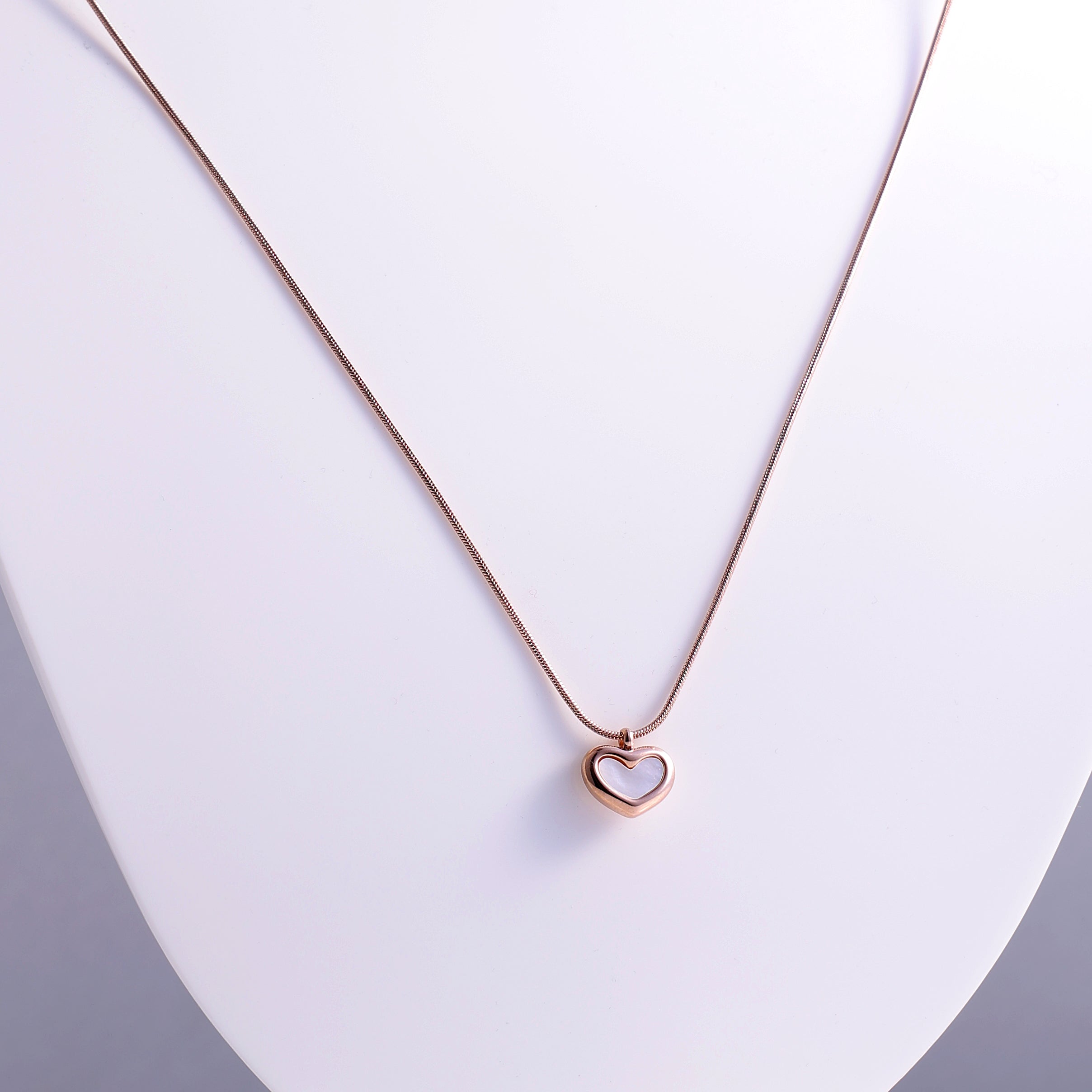 Elegant Rose Gold Heart Charm Necklace