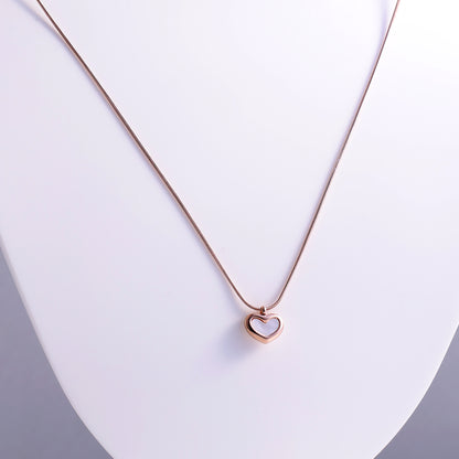 Elegant Rose Gold Heart Charm Necklace