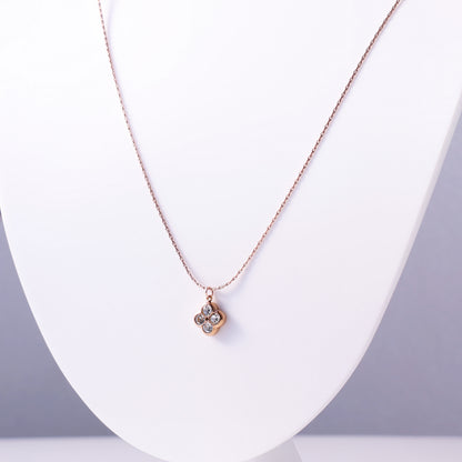 Dainty Four-Leaf Crystal Pendant