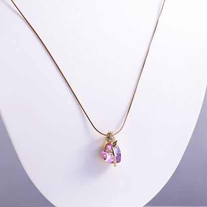 Purple Heart Crystal Galaxy Necklace