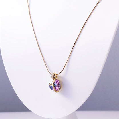 Purple Heart Crystal Galaxy Necklace