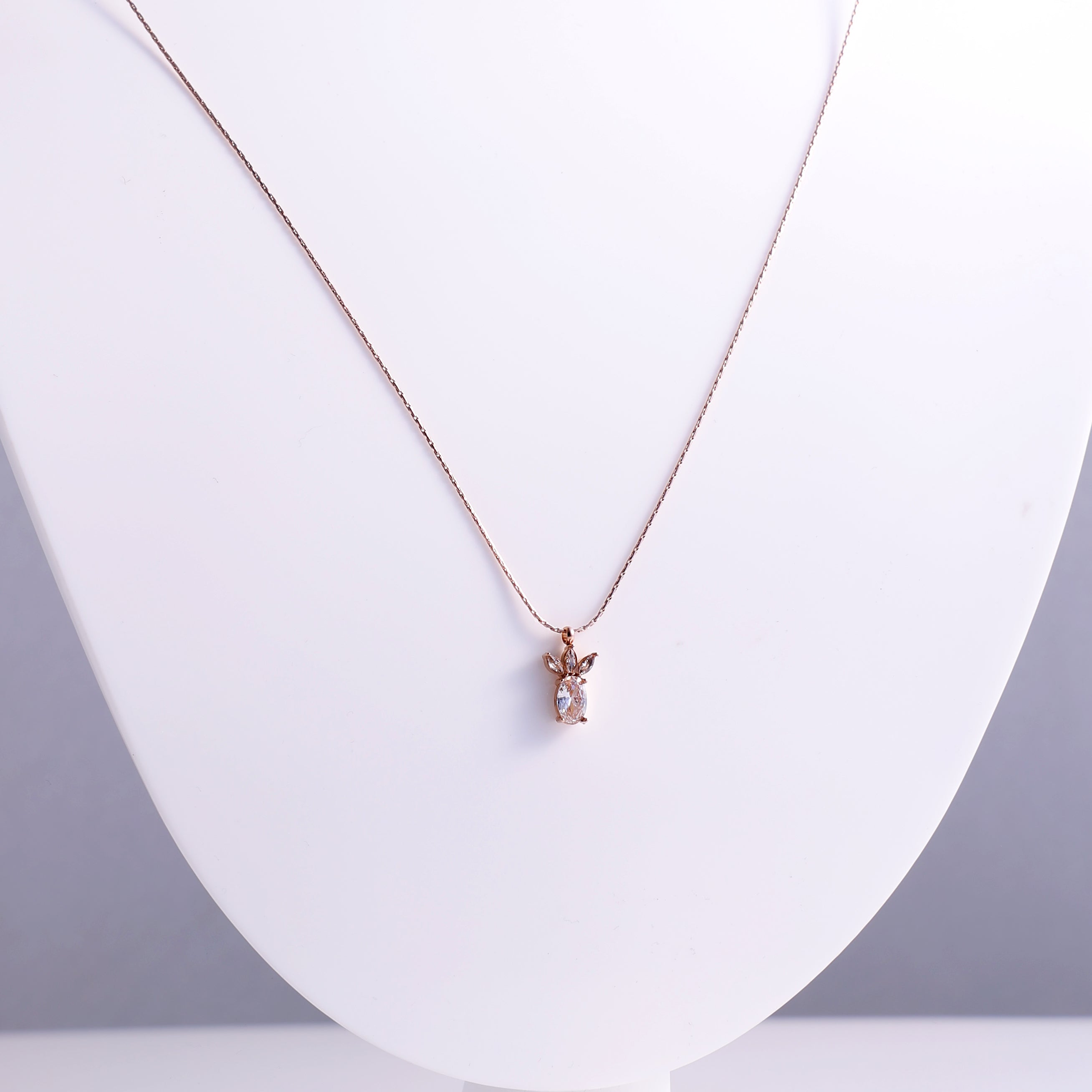 Sparkling Rose Gold Pineapple Necklace