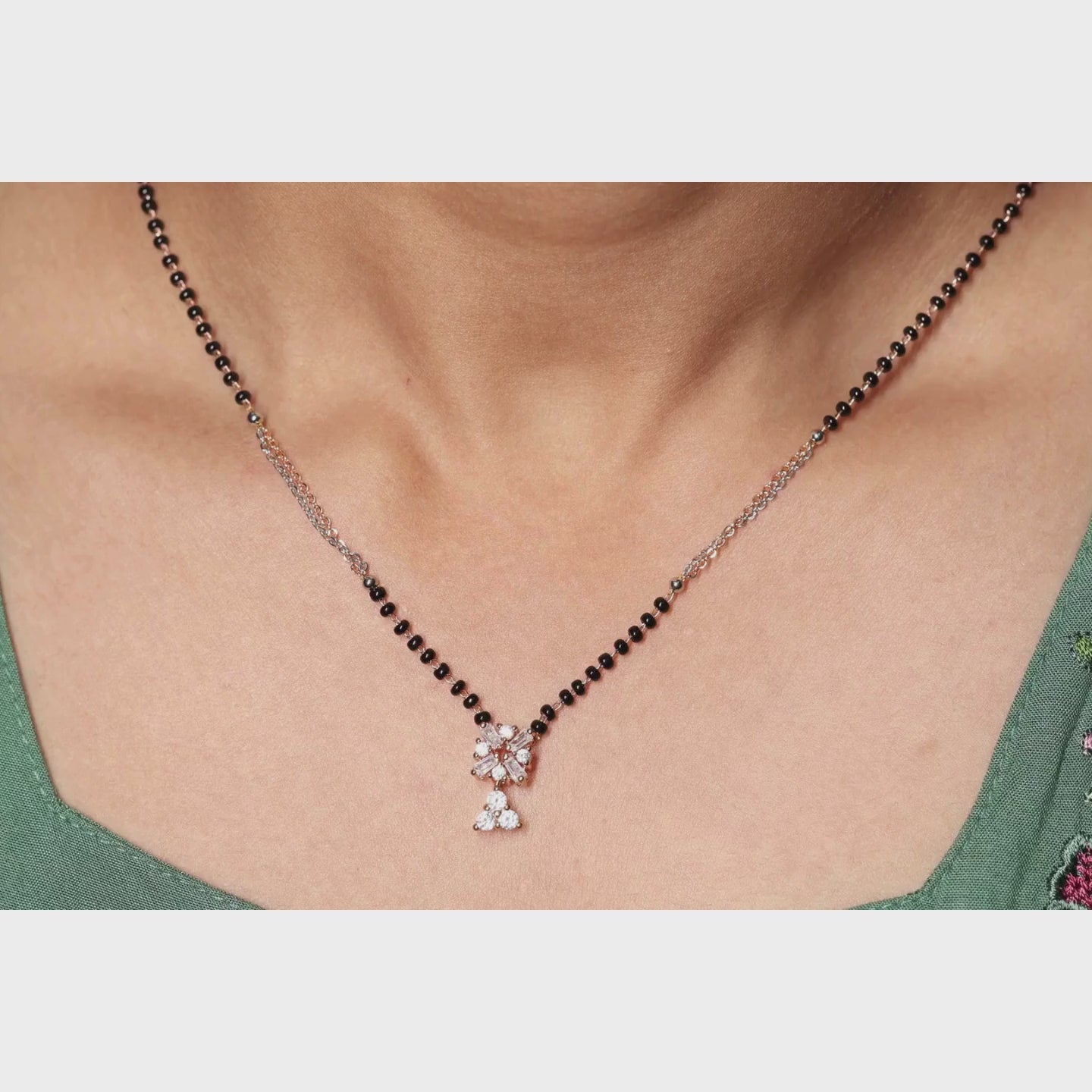 Radiant Floral Diamond Mangalsutra