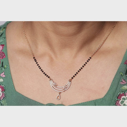 Radiant Crescent Pave Mangalsutra