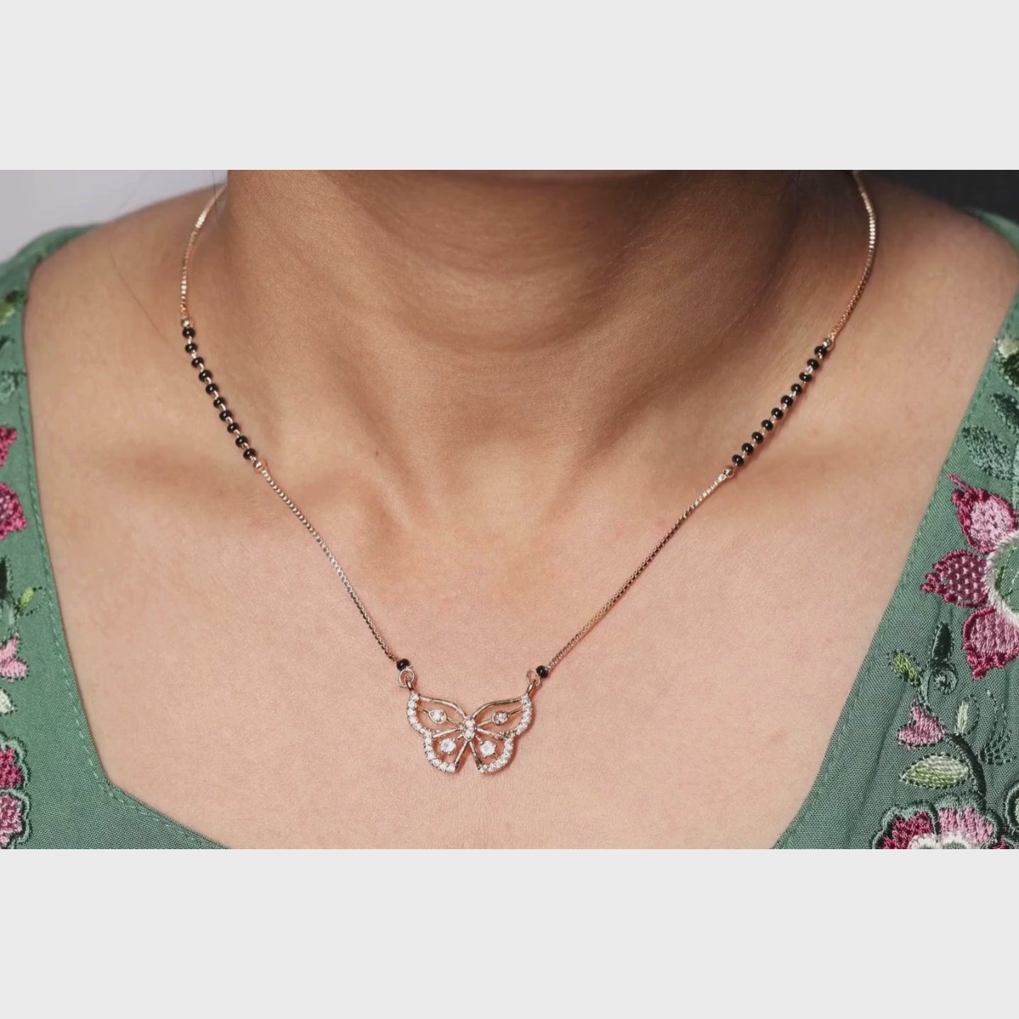 Dainty Butterfly Pendant Mangalsutra