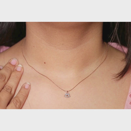 Dainty Rose Gold Arc Pendant Necklace