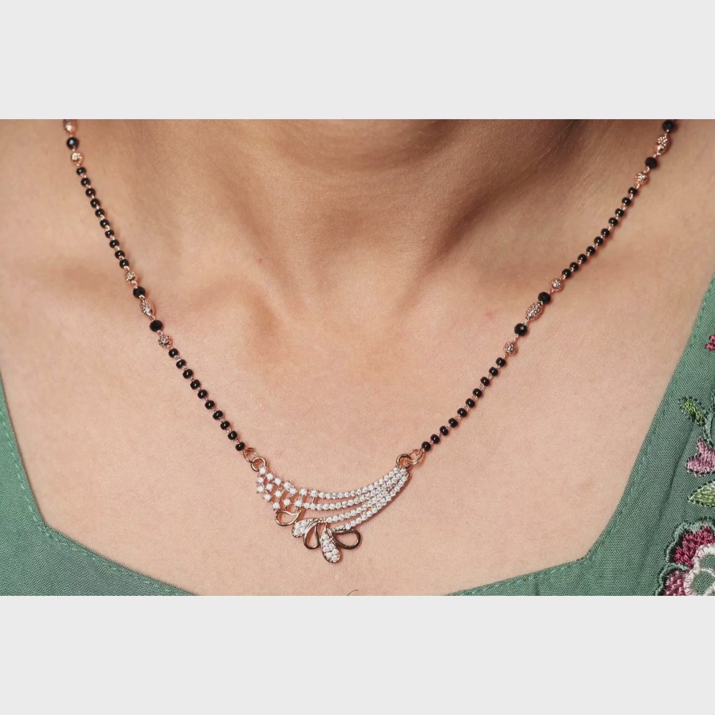 Modern Wave American Diamond Mangalsutra