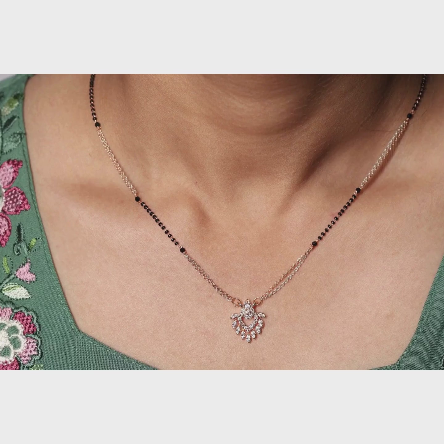 Contemporary Lattice Drop Mangalsutra