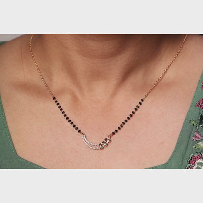 Elegant Curved Diamond-Style Mangalsutra