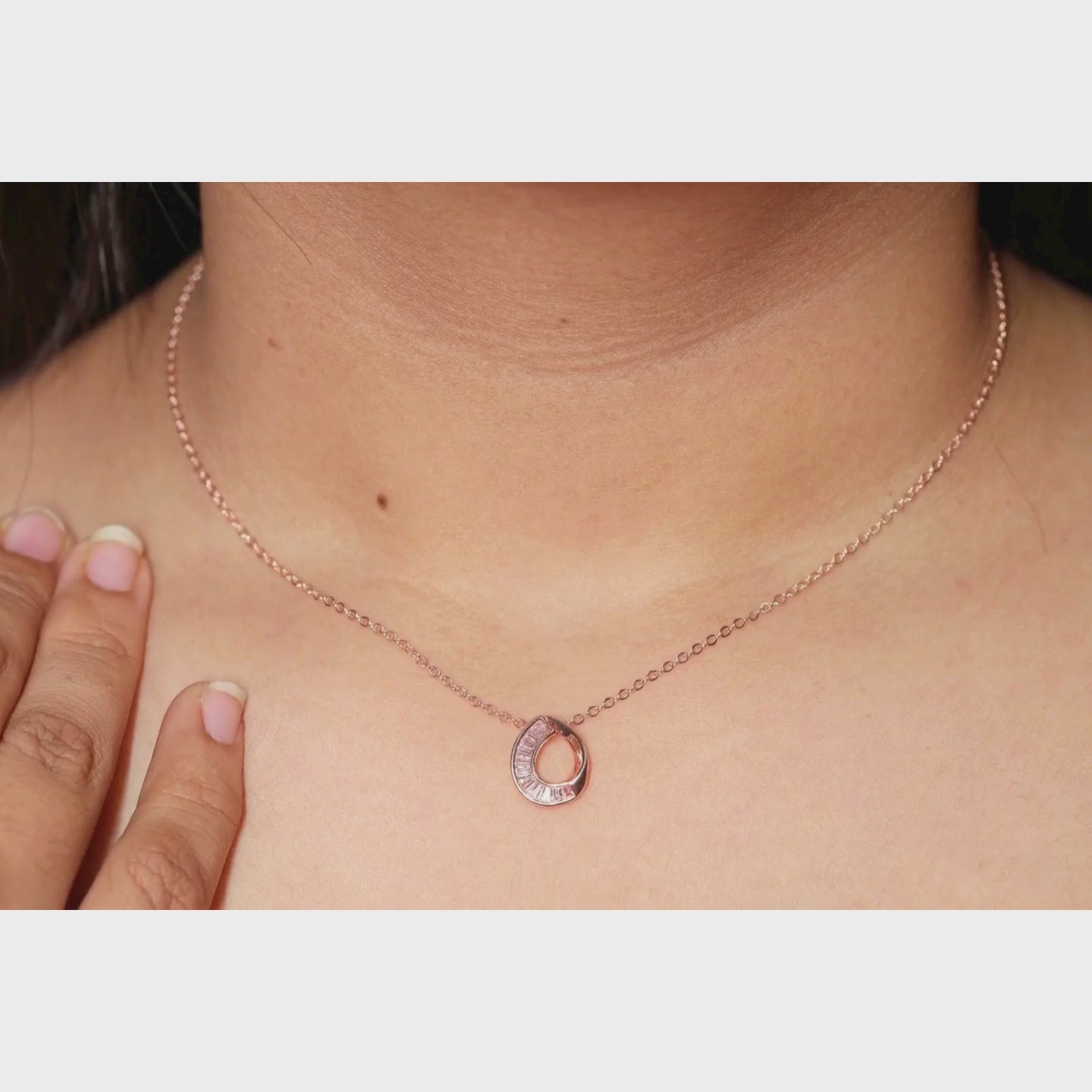 Eternal Teardrop Baguette Necklace