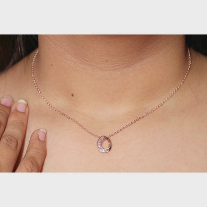 Eternal Teardrop Baguette Necklace