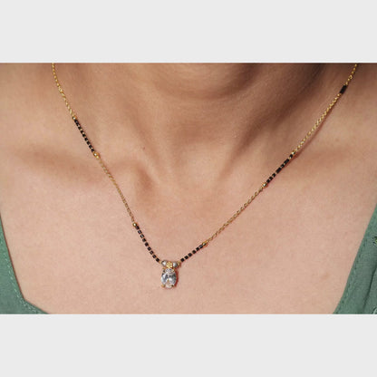 Minimalist Solitaire Drop Mangalsutra