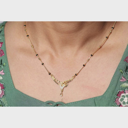 Sculpted Leaf Mangalsutra